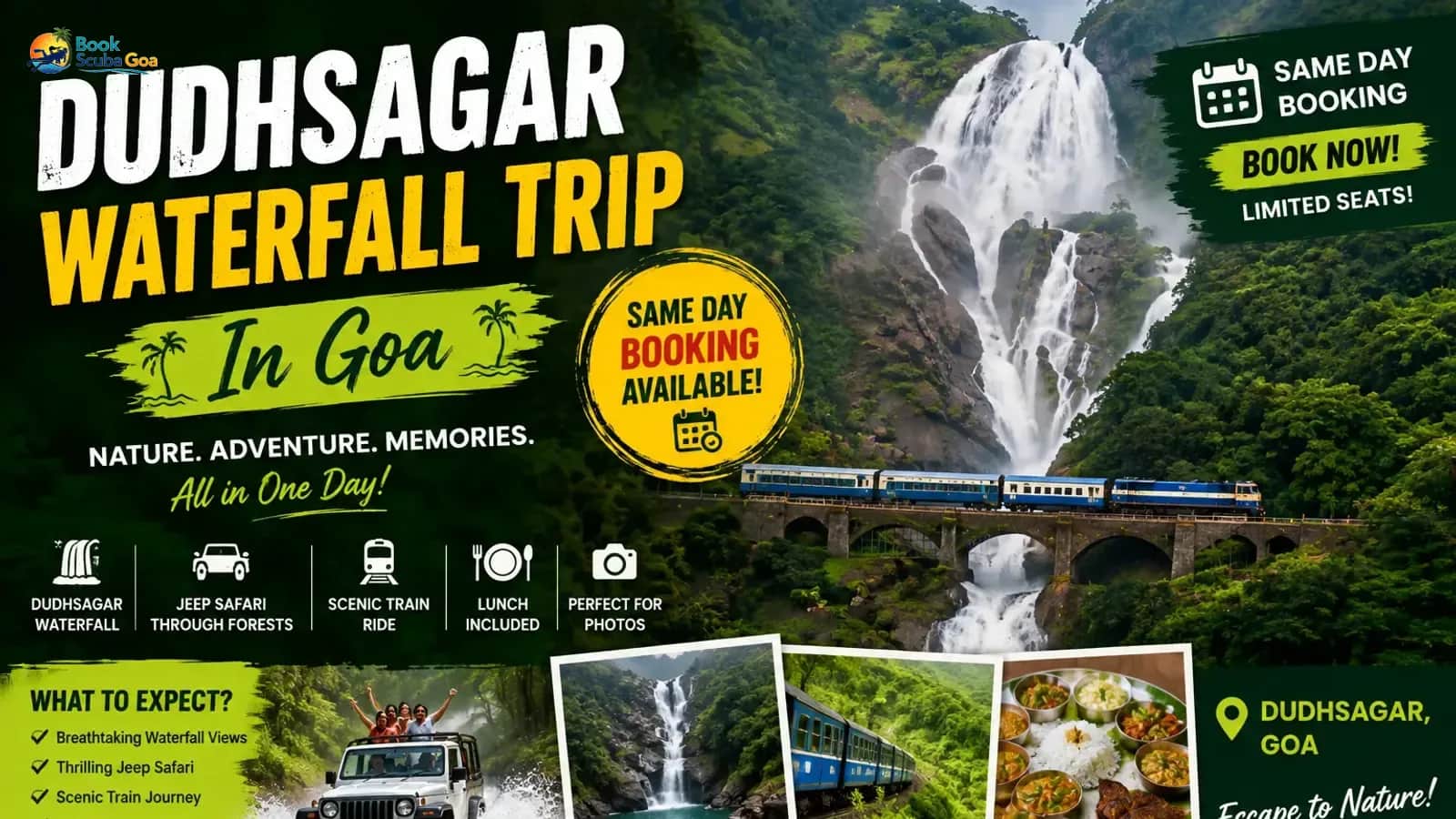 Dudhsagar Waterfall Trip: Book Your Same Day Adventure Now