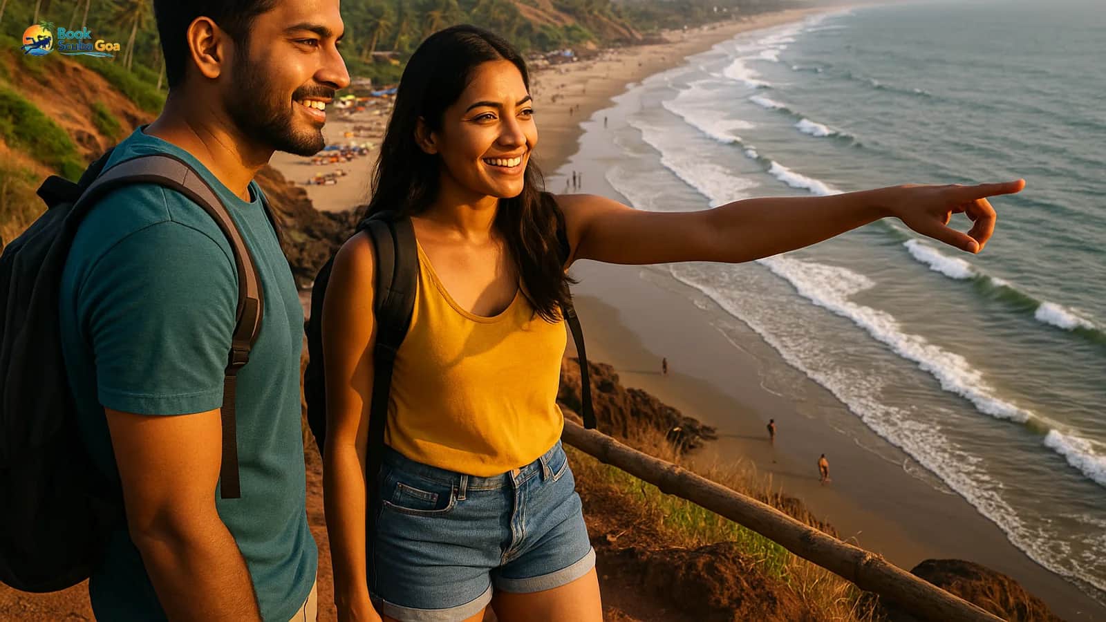 North Goa coastal viewpoint with beach and cliff scenery